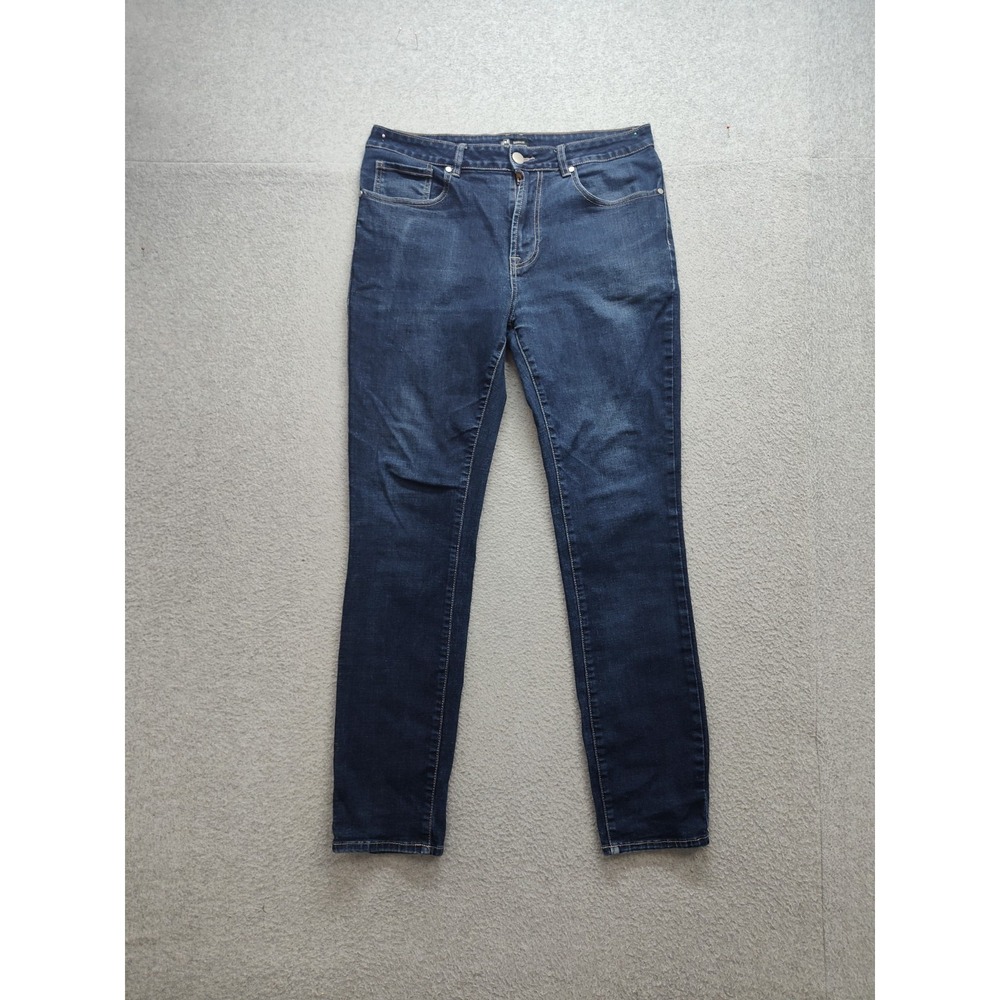 Gef Men Jean 34 Blue Denim Cotton Blend Skinny Fit Mid Rise Stretch Dark‎ Wash